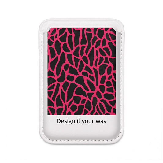 MagSafe Vegan Wallet — Pink Abstract Animal Print Card Holder
