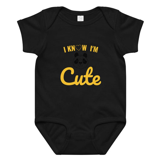 Baby jersey bodysuit Black