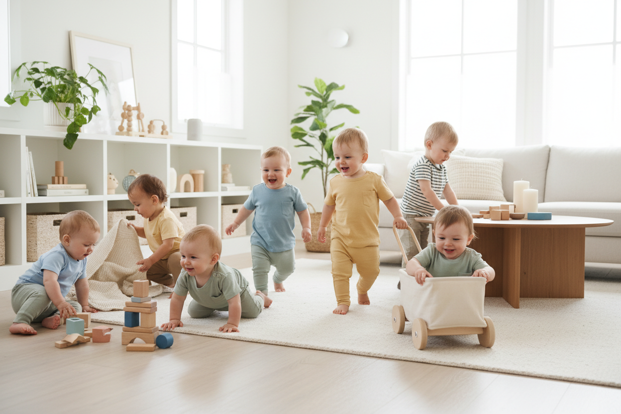 Kids playing in a nursery