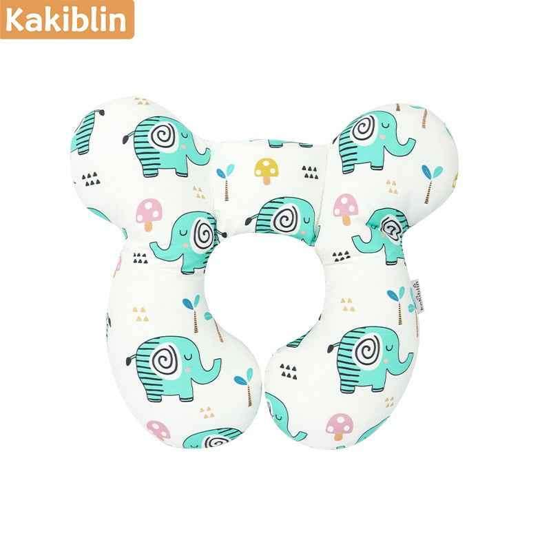 Baby head protection U-shaped pillow Green elephant plus size