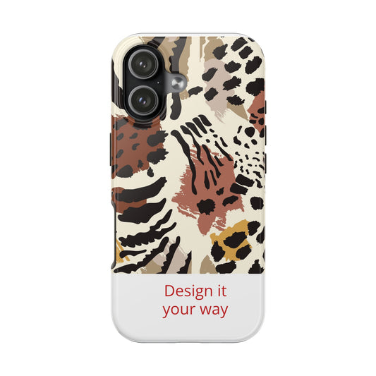 Leopard Print Tough Phone Case – Customizable “Design it Your Way” Protective Cover