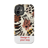 Leopard Print Tough Phone Case – Customizable “Design it Your Way” Protective Cover
