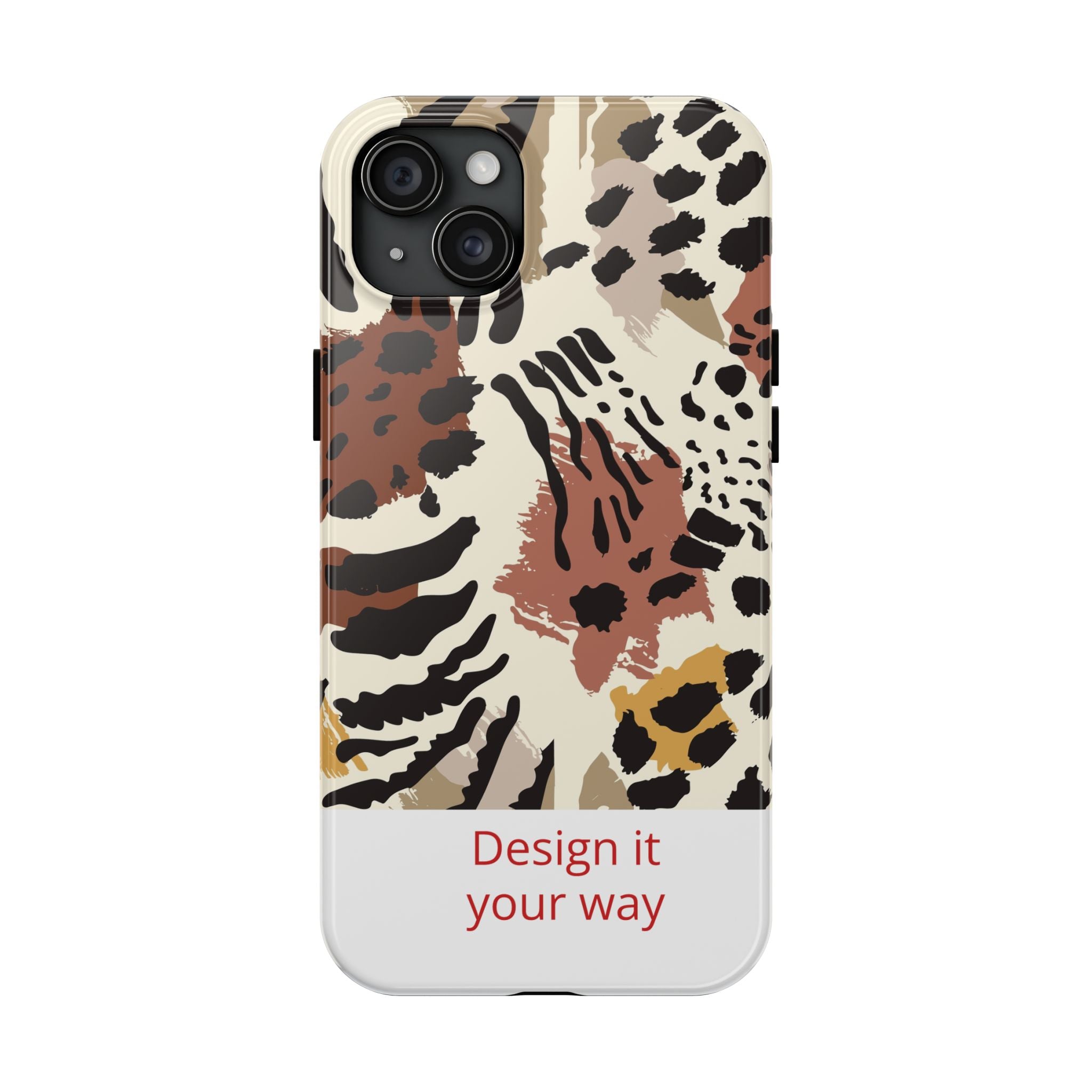 Leopard Print Tough Phone Case – Customizable “Design it Your Way” Protective Cover