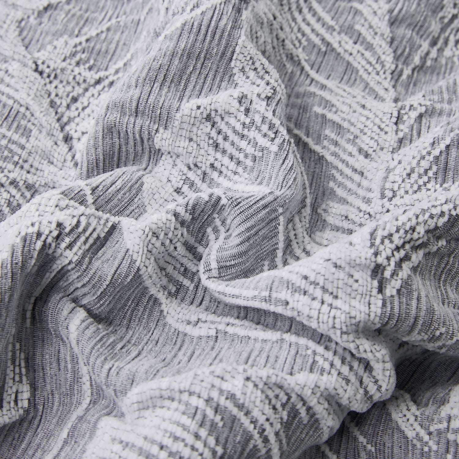 Closeout - 7 Piece Gray Chenille Jacquard Comforter Set