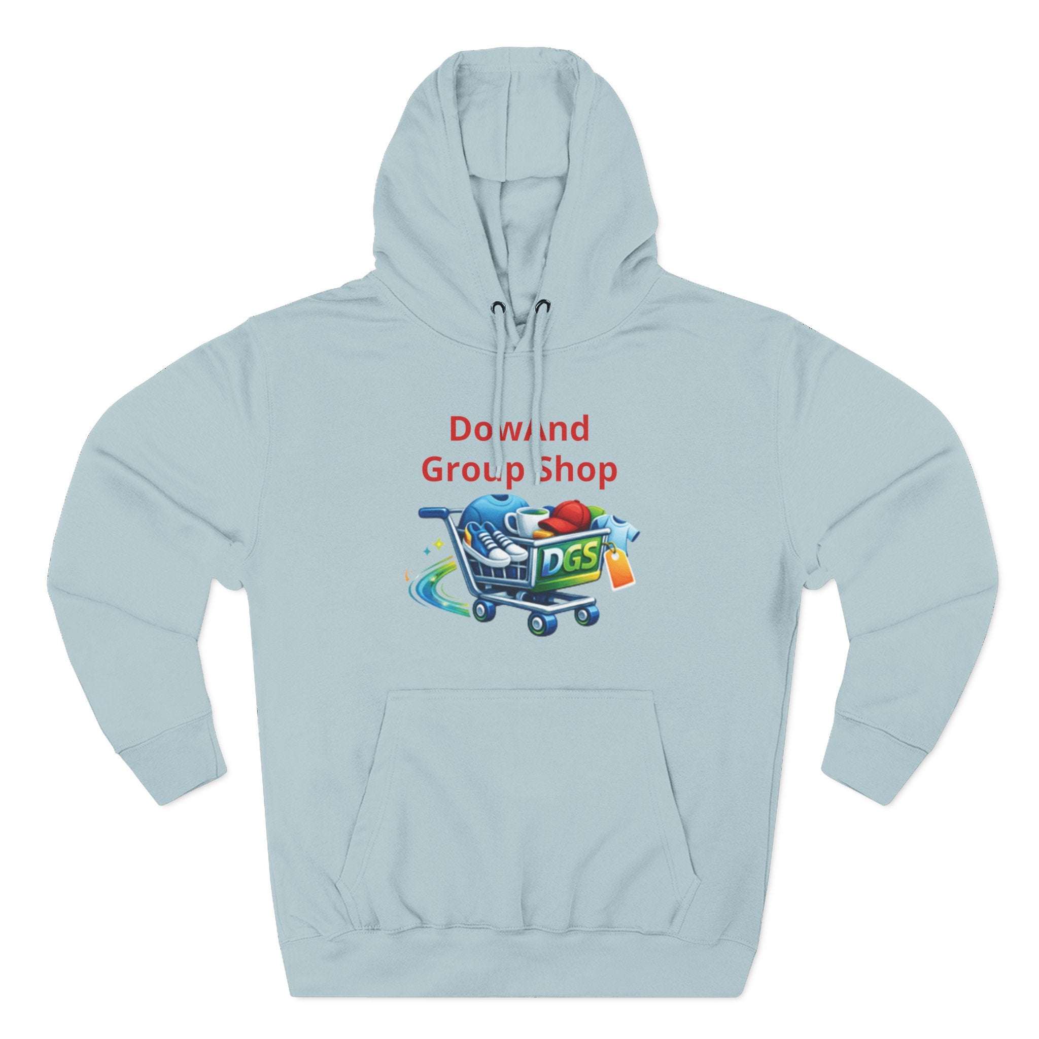 Three-Panel Fleece Hoodie — Custom Unisex Designed Comfort Blue Mist