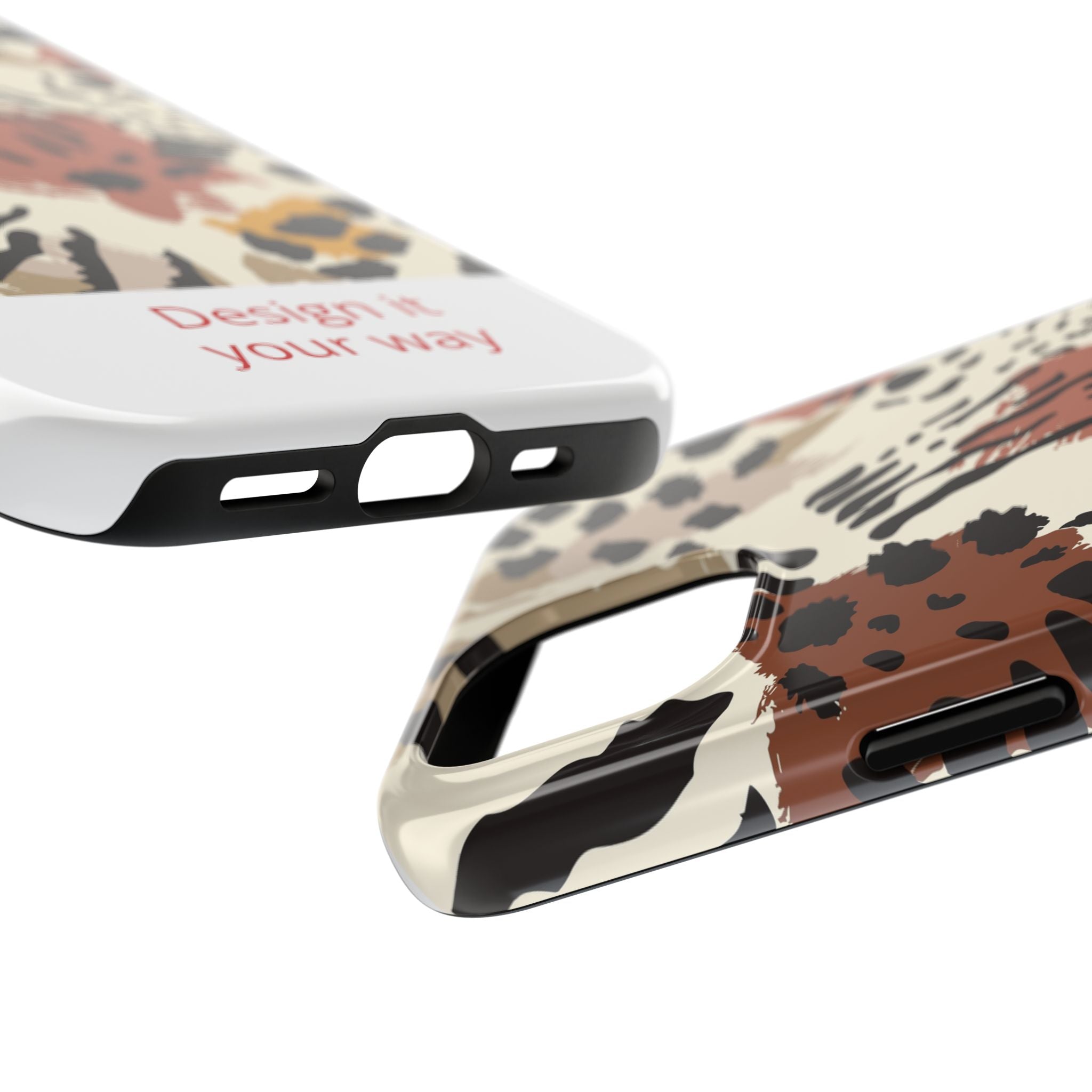 Leopard Print Tough Phone Case – Customizable “Design it Your Way” Protective Cover