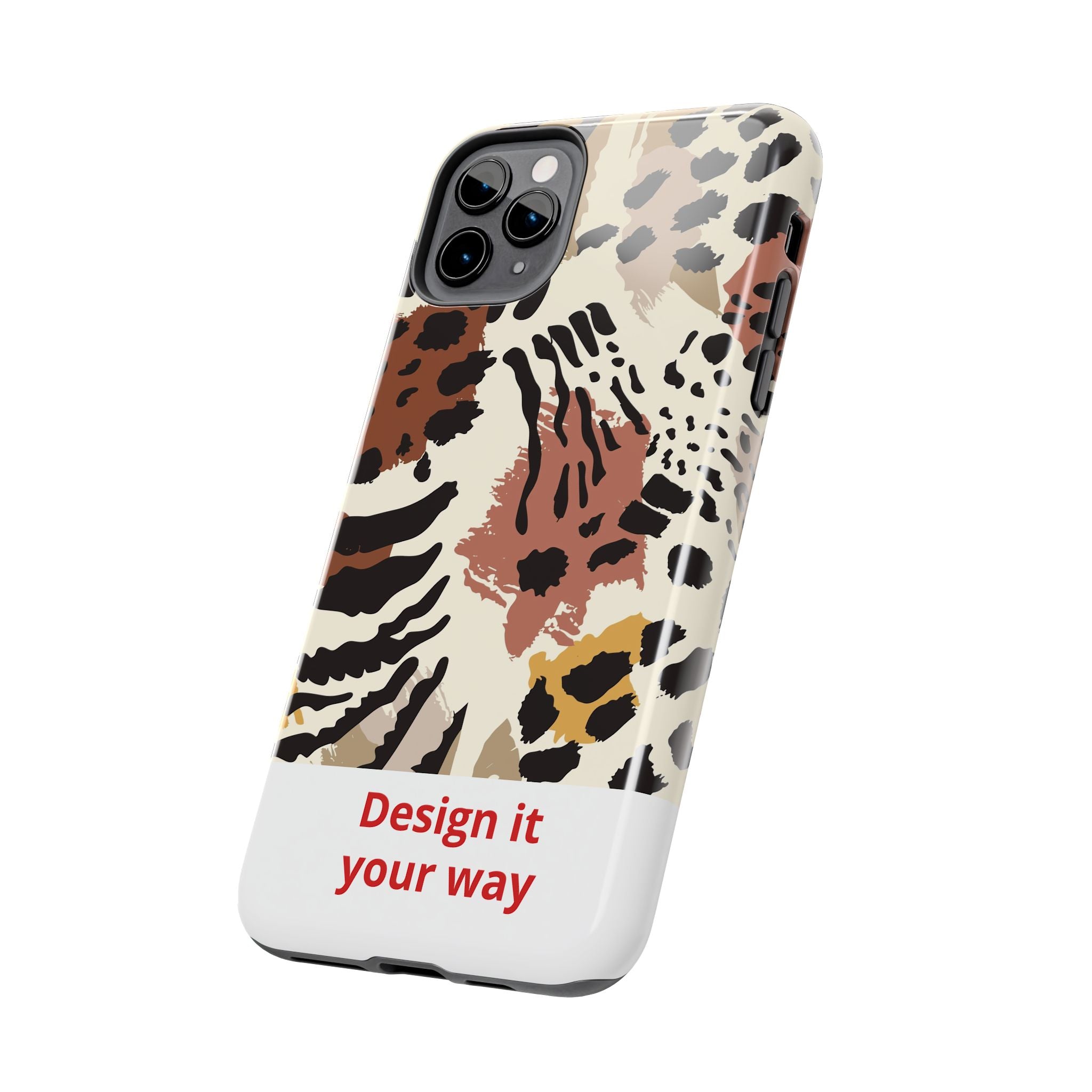 Leopard Print Tough Phone Case – Customizable “Design it Your Way” Protective Cover