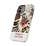 Leopard Print Tough Phone Case – Customizable “Design it Your Way” Protective Cover