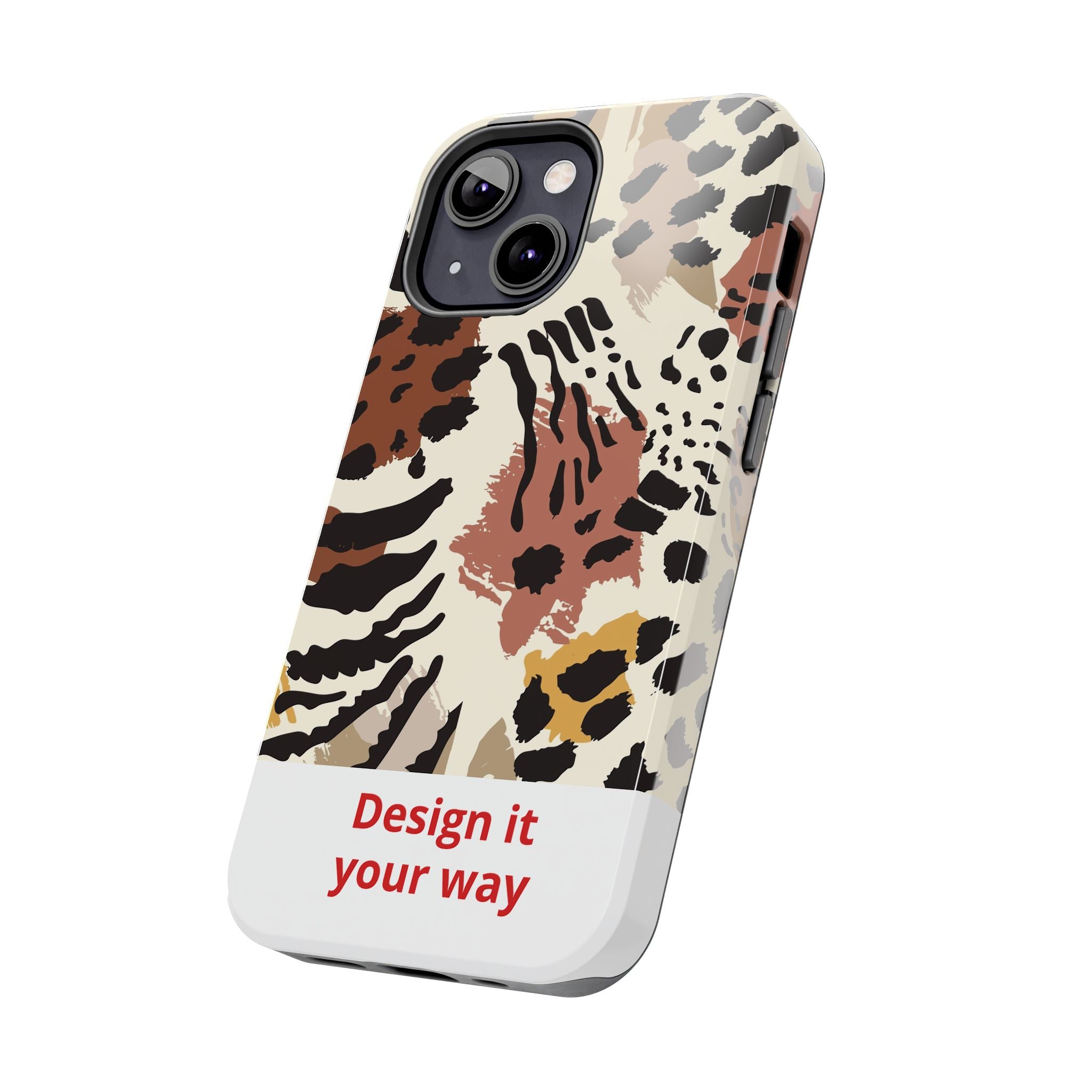Leopard Print Tough Phone Case – Customizable “Design it Your Way” Protective Cover