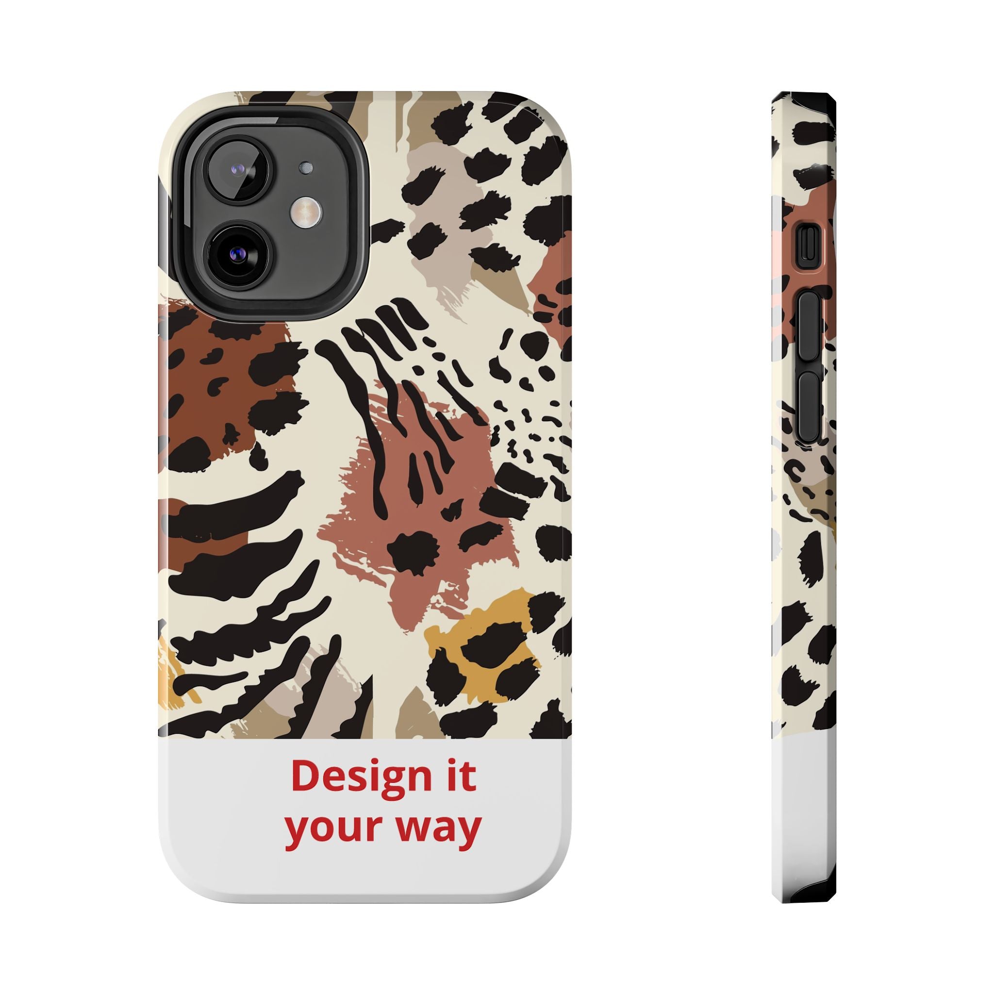 Leopard Print Tough Phone Case – Customizable “Design it Your Way” Protective Cover
