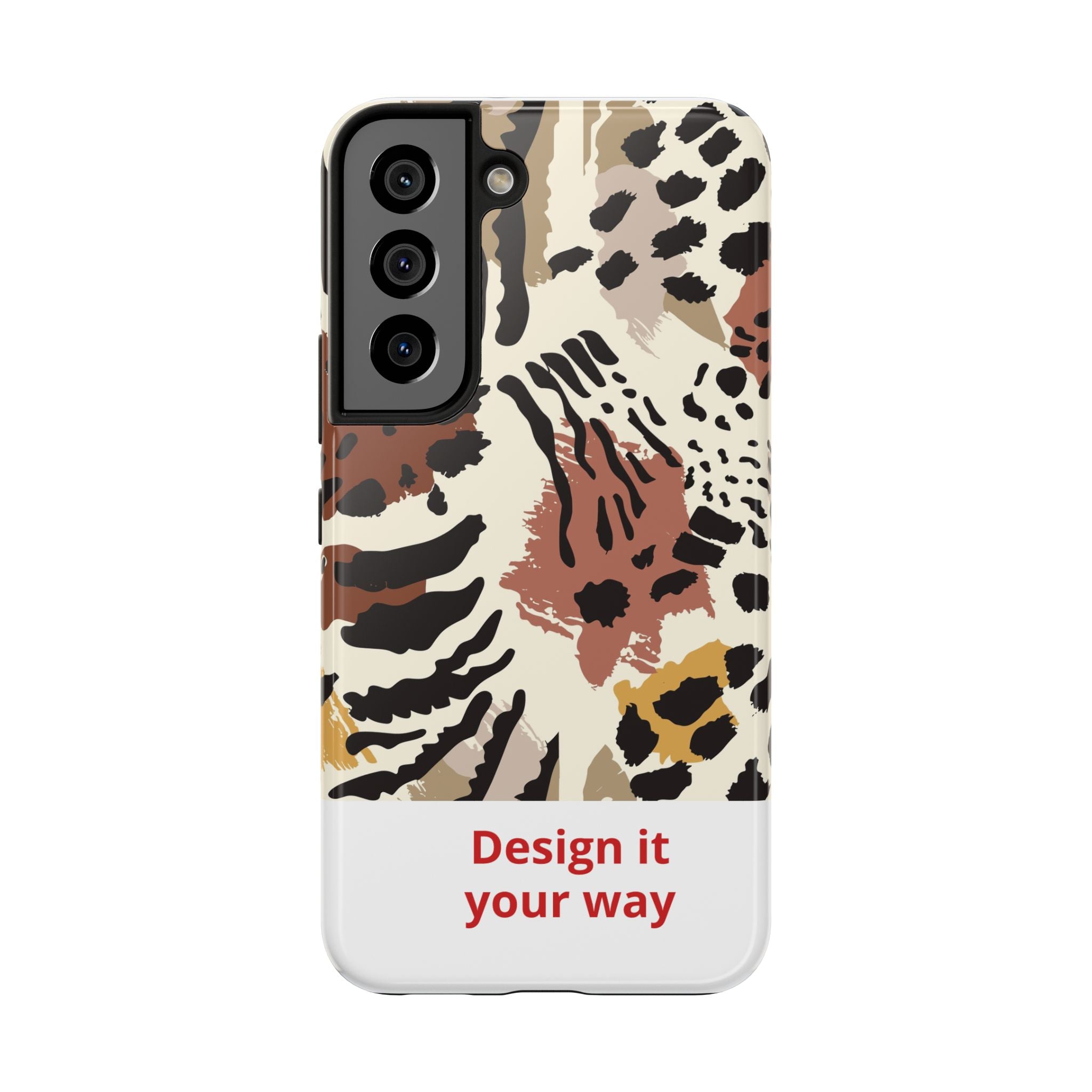 Leopard Print Tough Phone Case – Customizable “Design it Your Way” Protective Cover