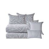 Closeout - 7 Piece Gray Chenille Jacquard Comforter Set