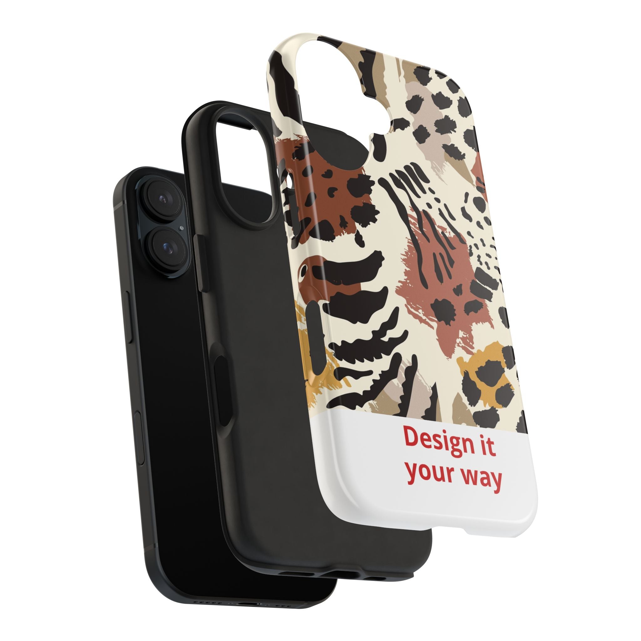Leopard Print Tough Phone Case – Customizable “Design it Your Way” Protective Cover