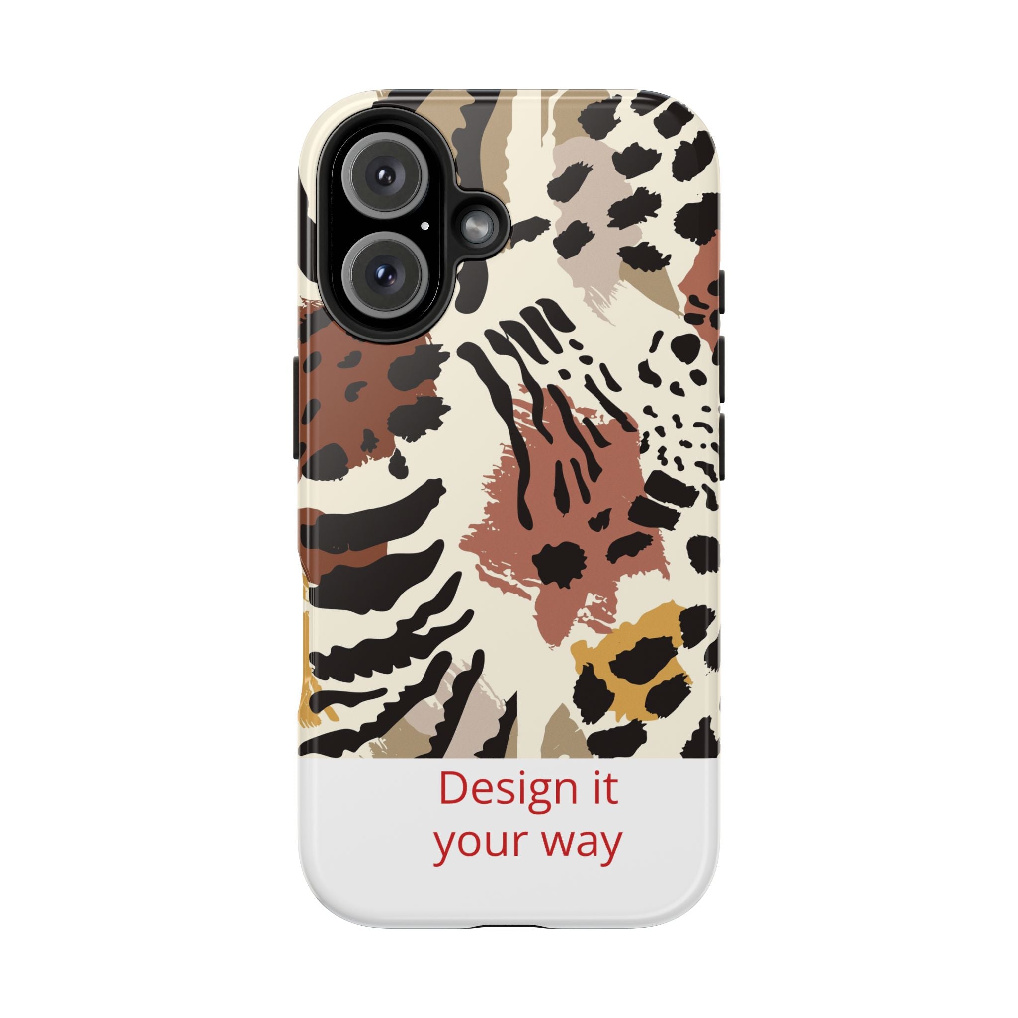 Leopard Print Tough Phone Case – Customizable “Design it Your Way” Protective Cover