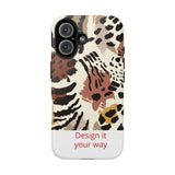 Leopard Print Tough Phone Case – Customizable “Design it Your Way” Protective Cover