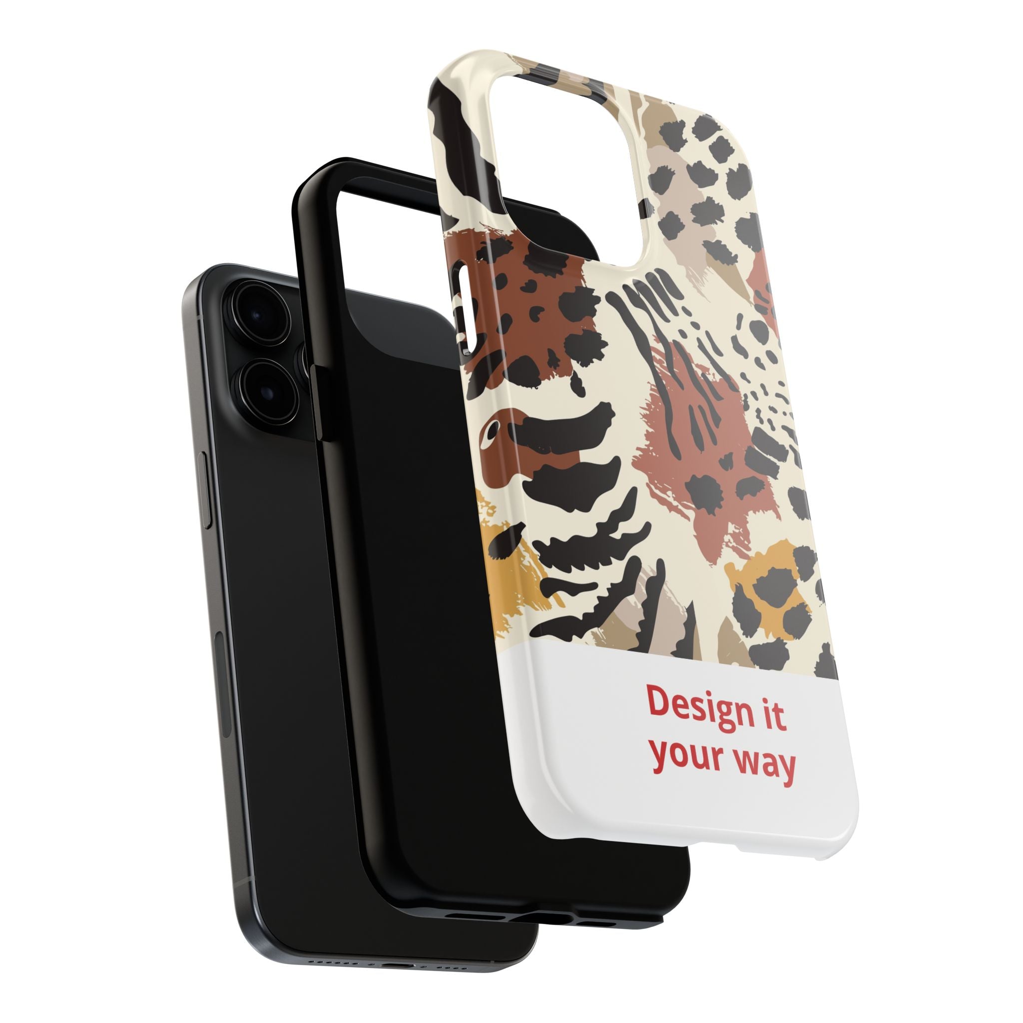 Leopard Print Tough Phone Case – Customizable “Design it Your Way” Protective Cover
