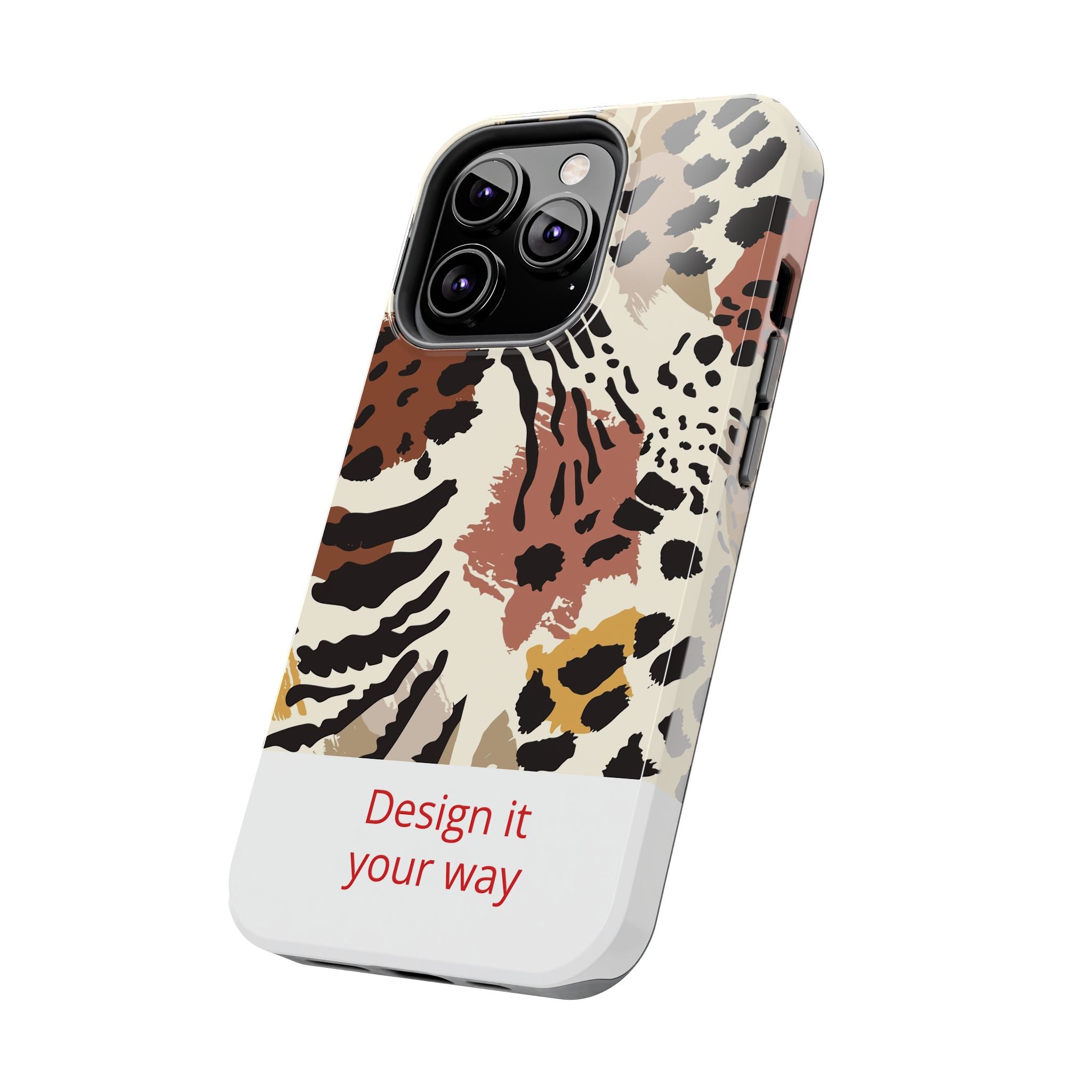 Leopard Print Tough Phone Case – Customizable “Design it Your Way” Protective Cover