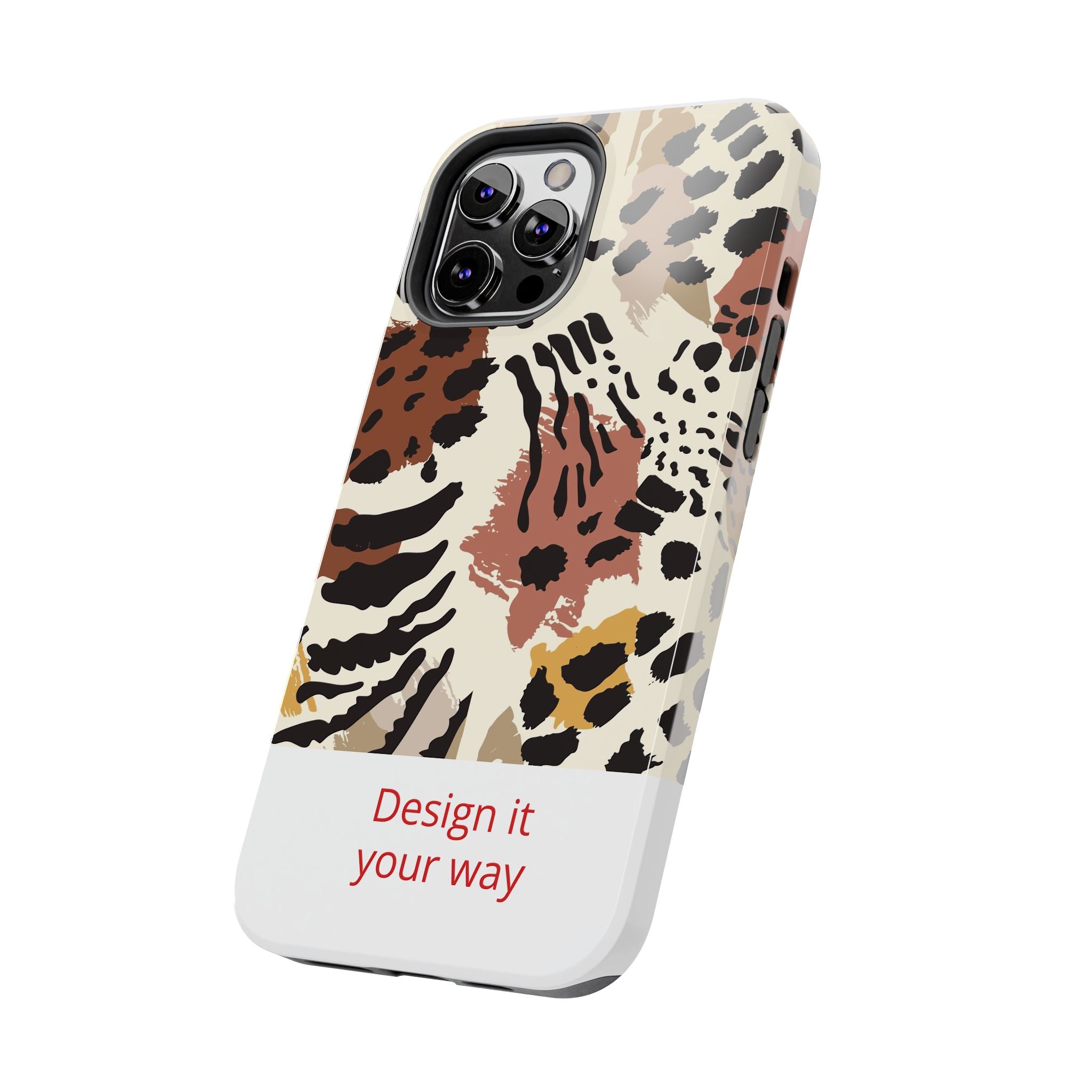 Leopard Print Tough Phone Case – Customizable “Design it Your Way” Protective Cover