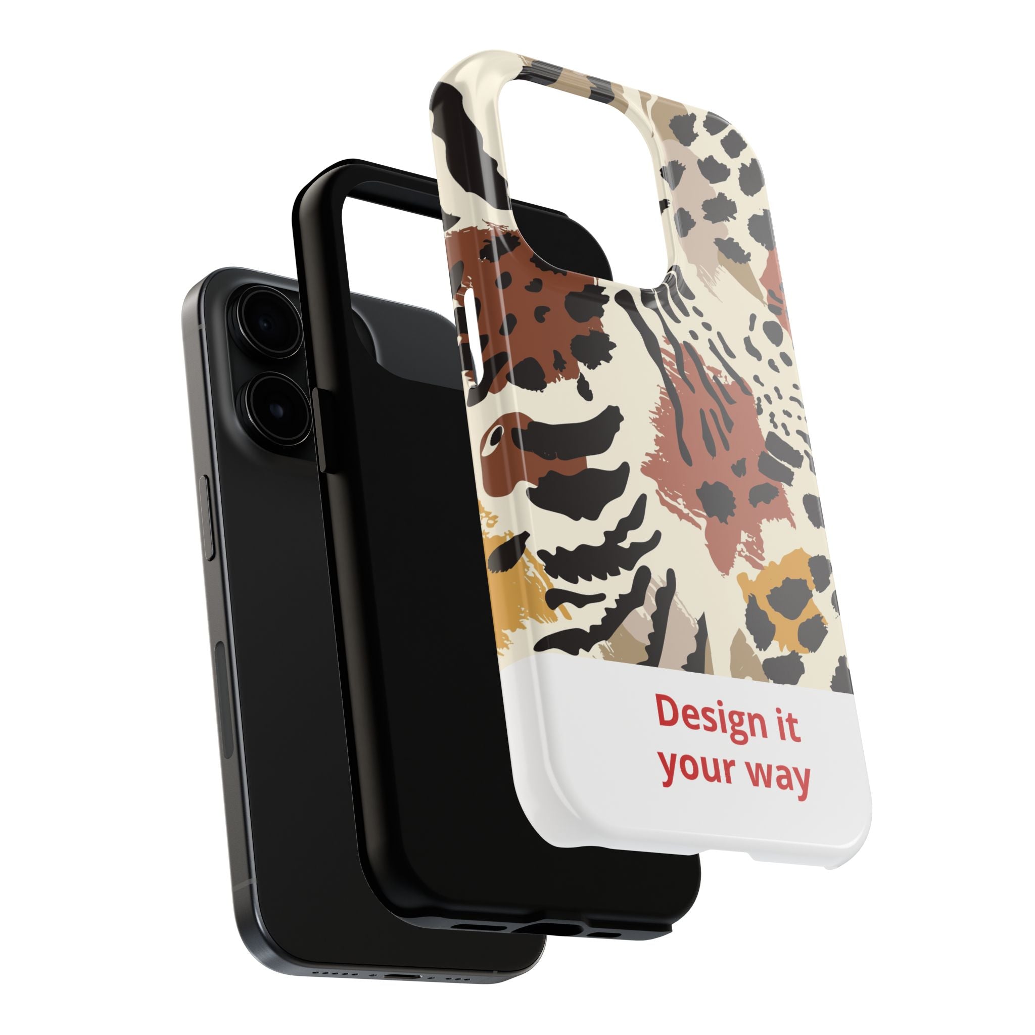 Leopard Print Tough Phone Case – Customizable “Design it Your Way” Protective Cover