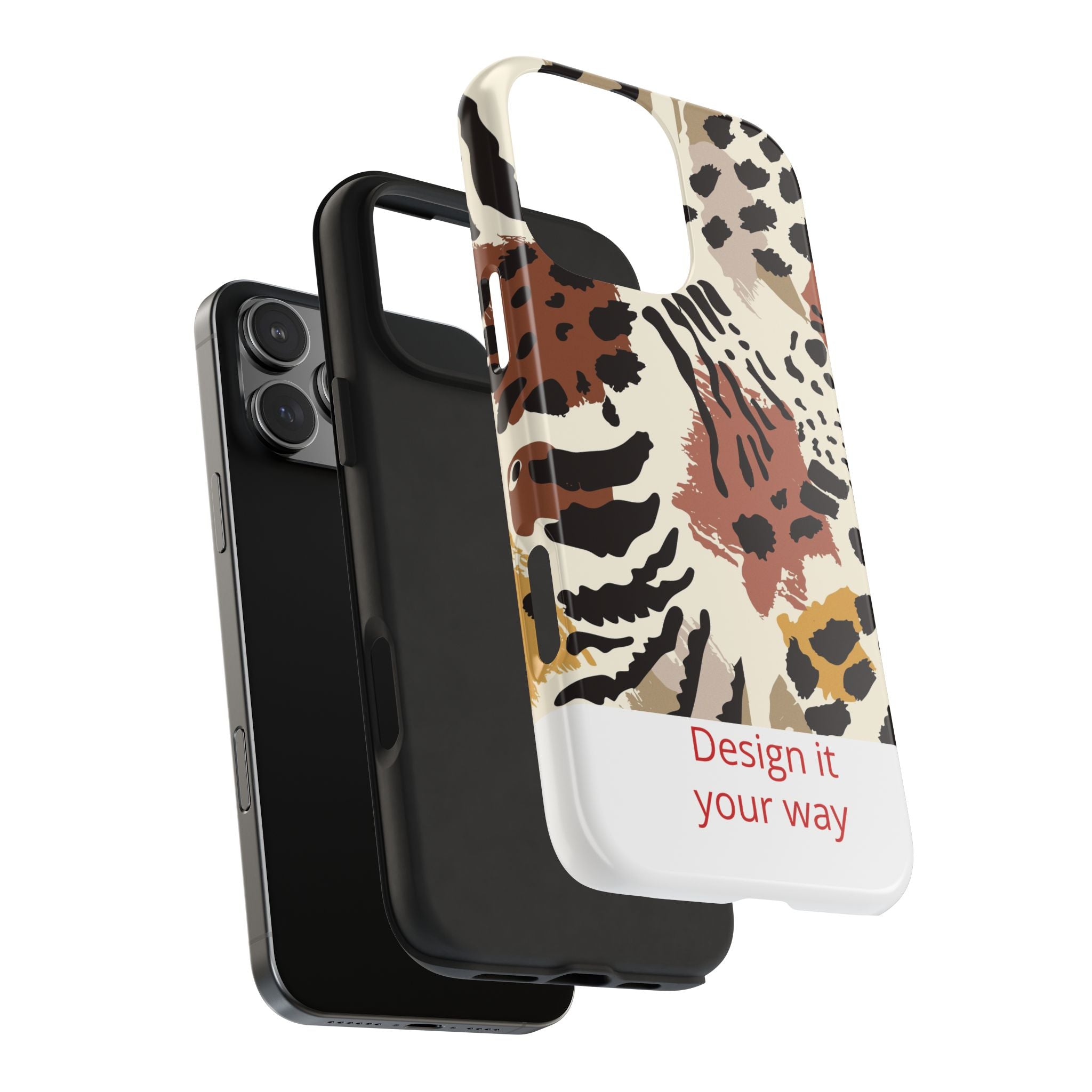 Leopard Print Tough Phone Case – Customizable “Design it Your Way” Protective Cover
