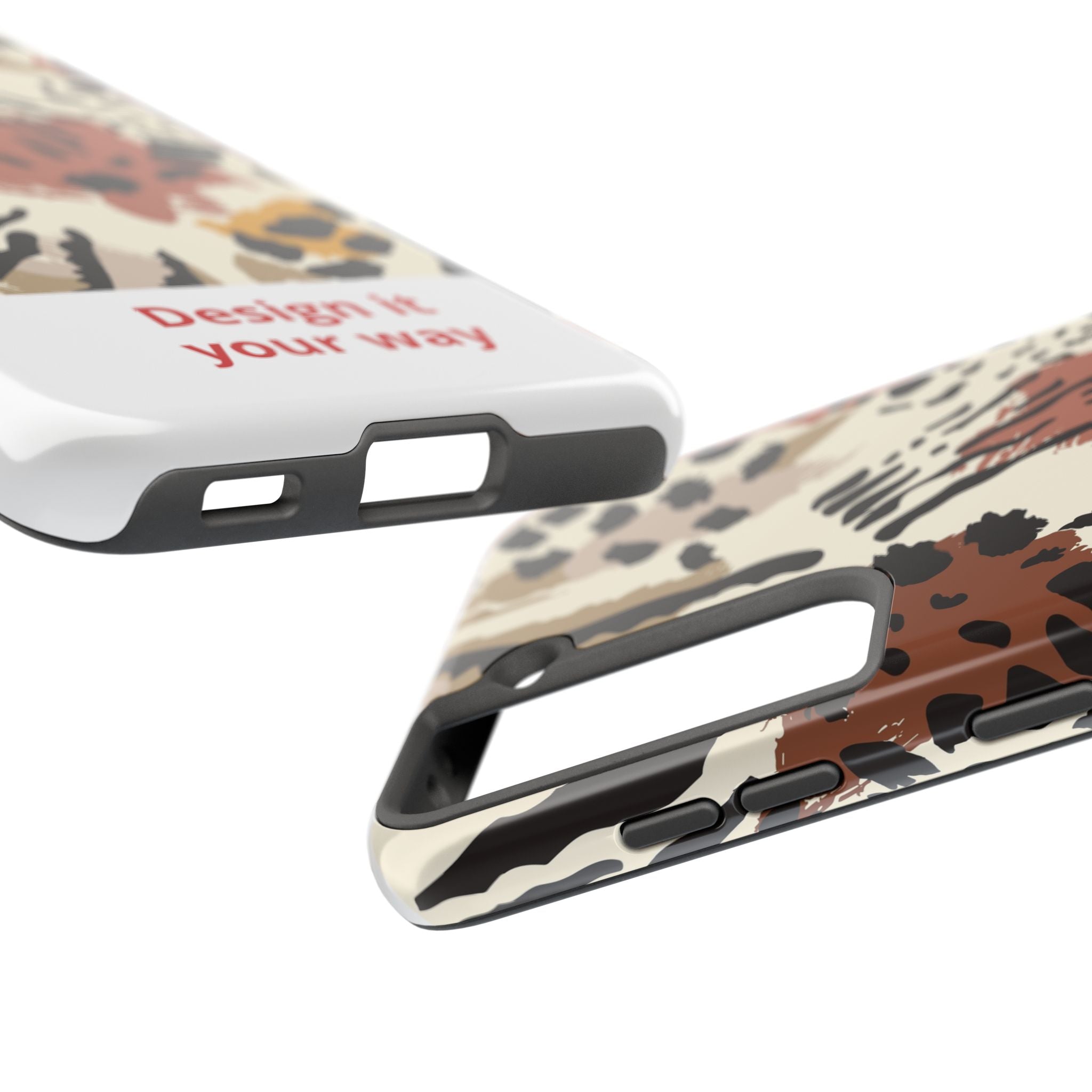 Leopard Print Tough Phone Case – Customizable “Design it Your Way” Protective Cover