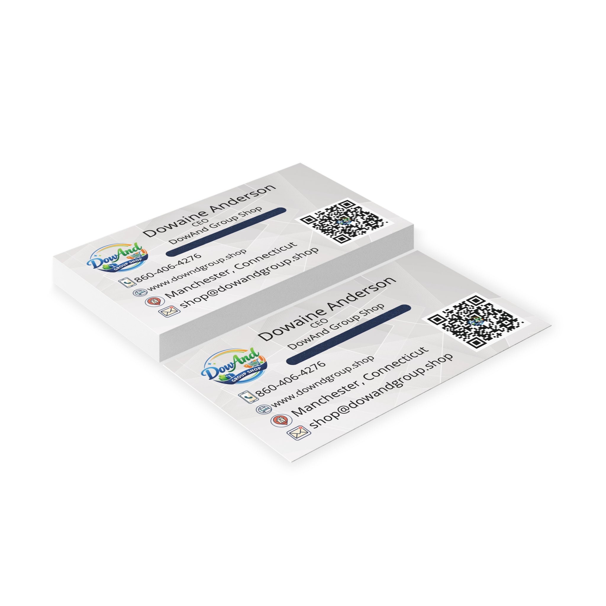 Professional CEO Business Cards — Customizable Contact Card with QR Code