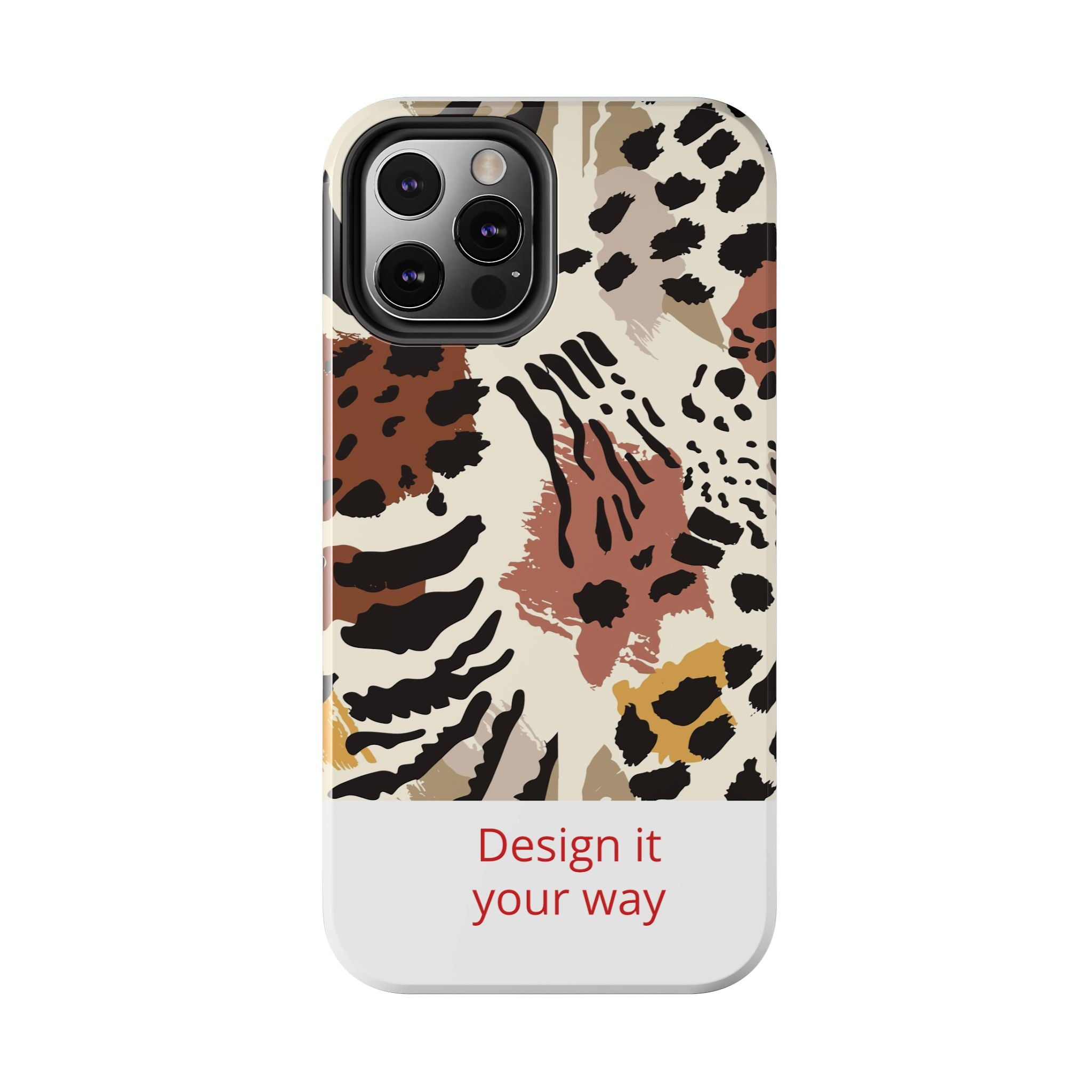 Leopard Print Tough Phone Case – Customizable “Design it Your Way” Protective Cover