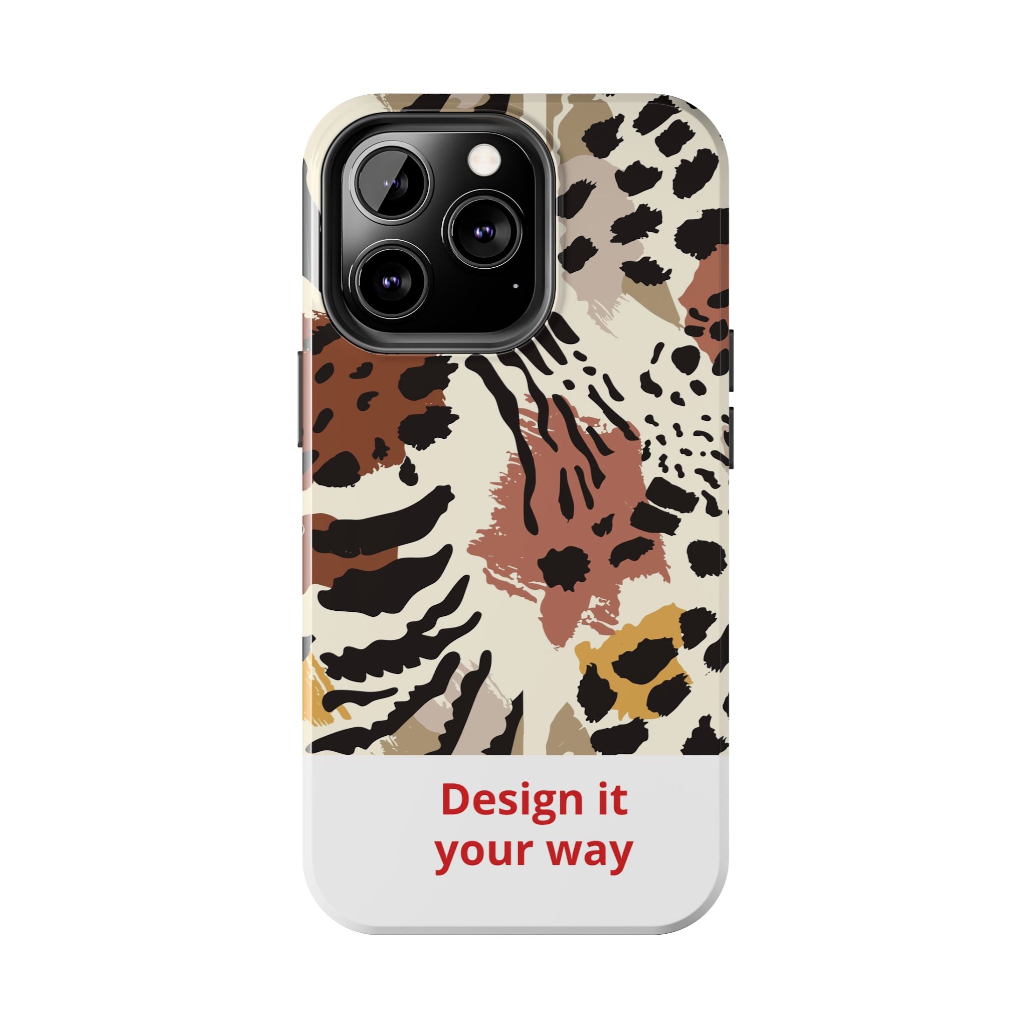 Leopard Print Tough Phone Case – Customizable “Design it Your Way” Protective Cover
