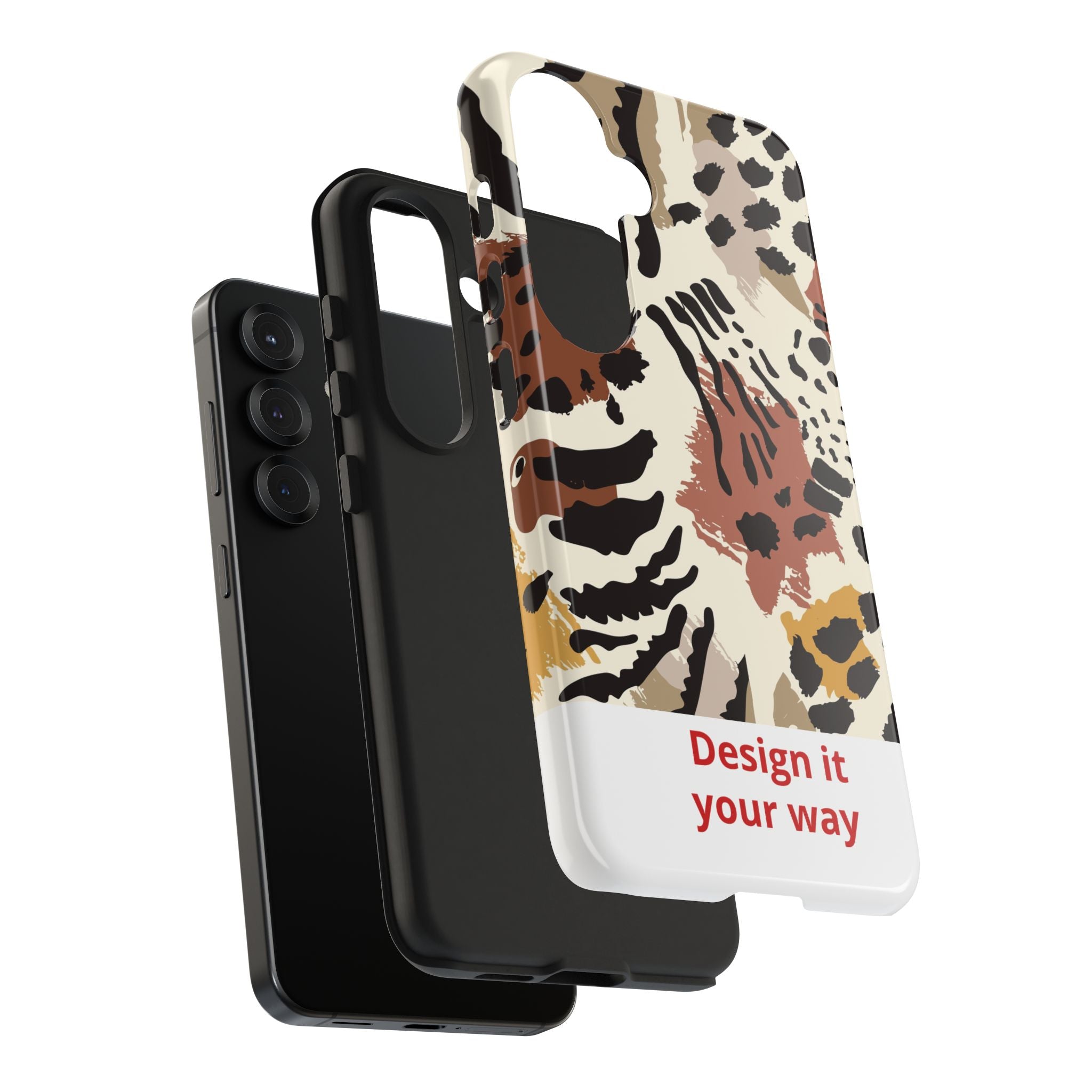 Leopard Print Tough Phone Case – Customizable “Design it Your Way” Protective Cover
