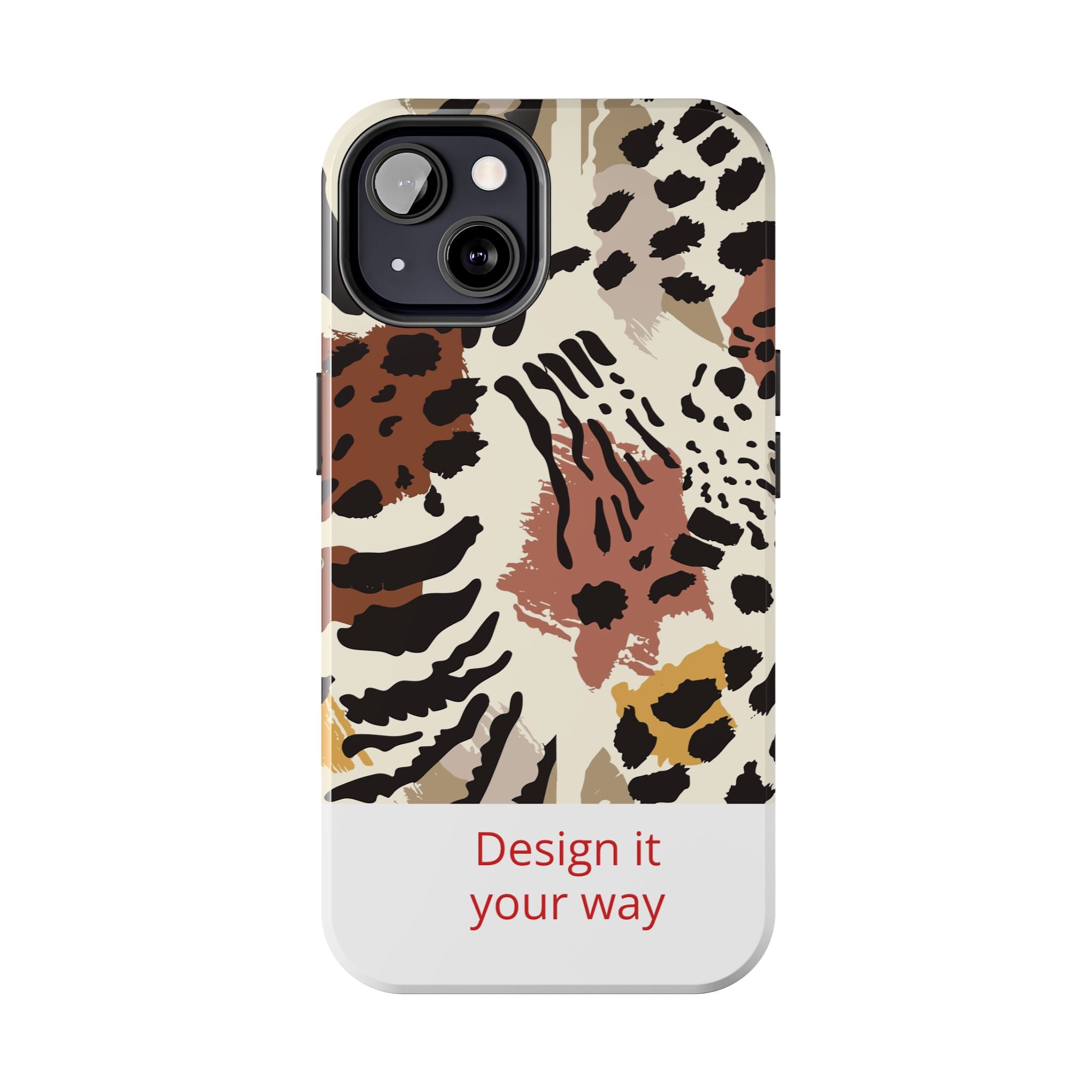 Leopard Print Tough Phone Case – Customizable “Design it Your Way” Protective Cover
