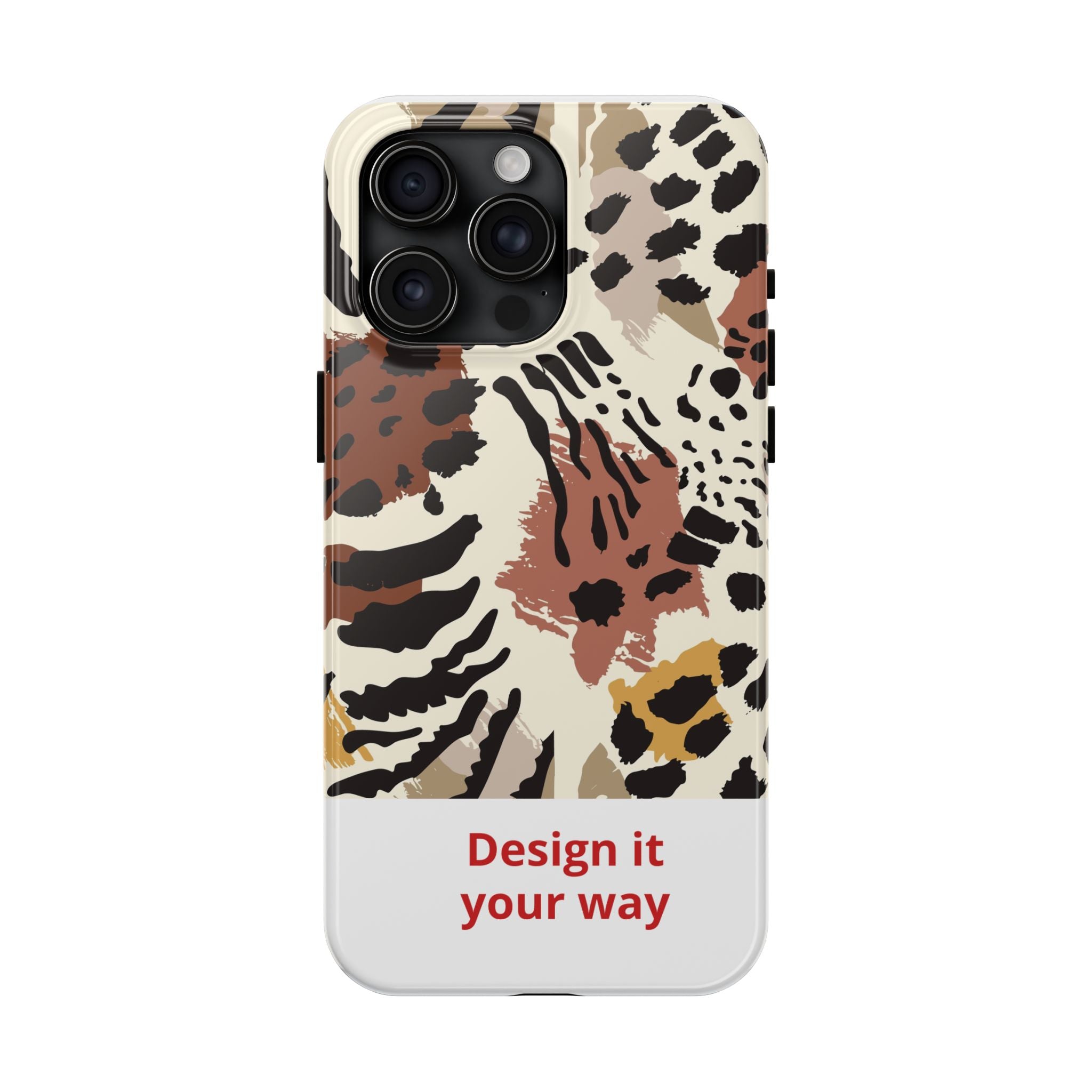 Leopard Print Tough Phone Case – Customizable “Design it Your Way” Protective Cover
