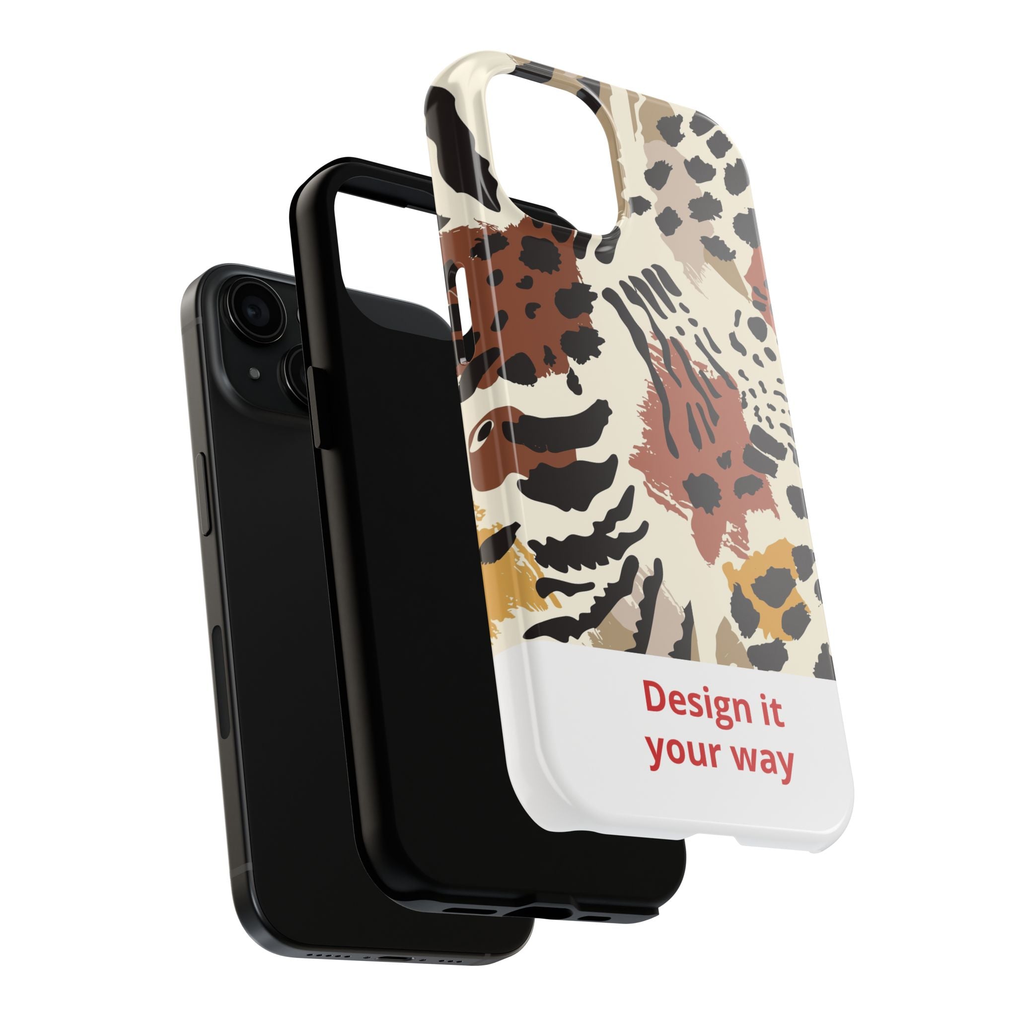 Leopard Print Tough Phone Case – Customizable “Design it Your Way” Protective Cover