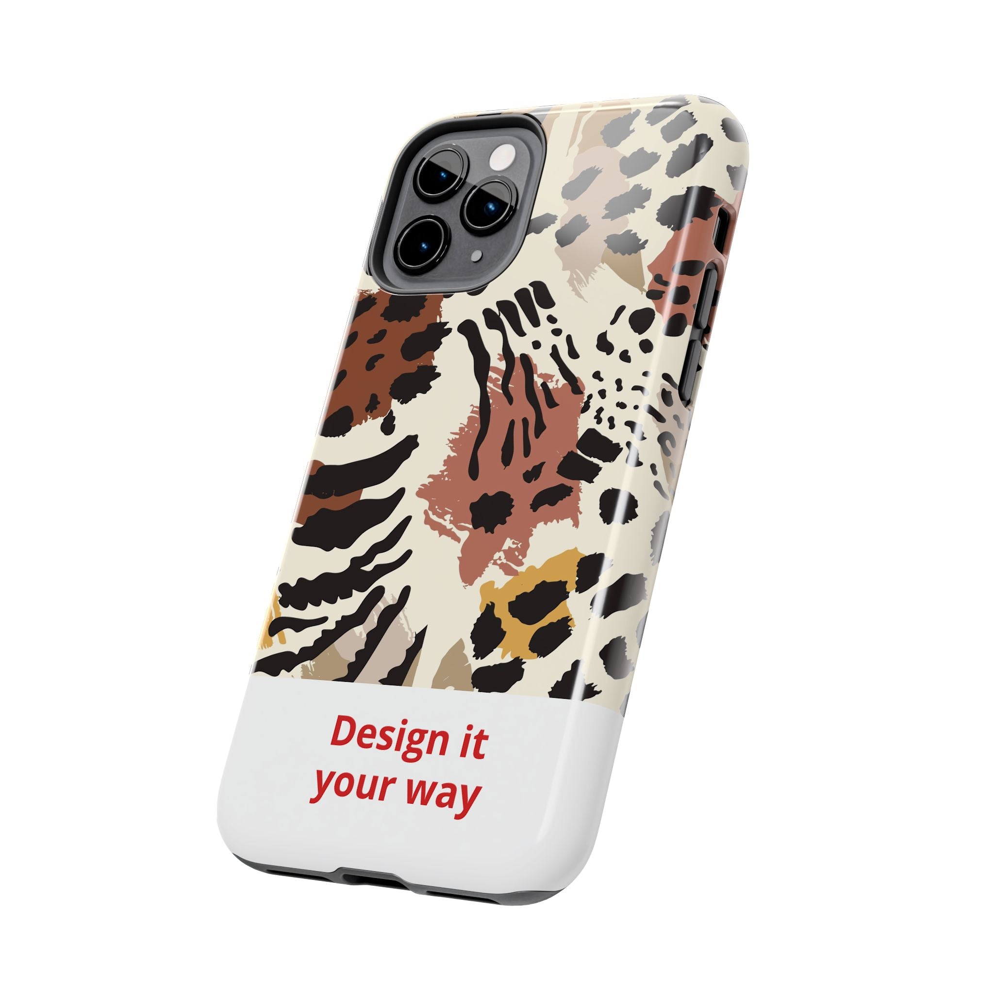 Leopard Print Tough Phone Case – Customizable “Design it Your Way” Protective Cover