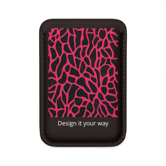 MagSafe Vegan Wallet — Pink Abstract Animal Print Card Holder