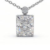 5CT (10mm) Radiant Cut Moissanite Diamond Necklace