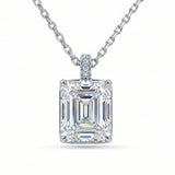 5.5CT (11mm) Emerald Cut Moissanite Diamond Necklace
