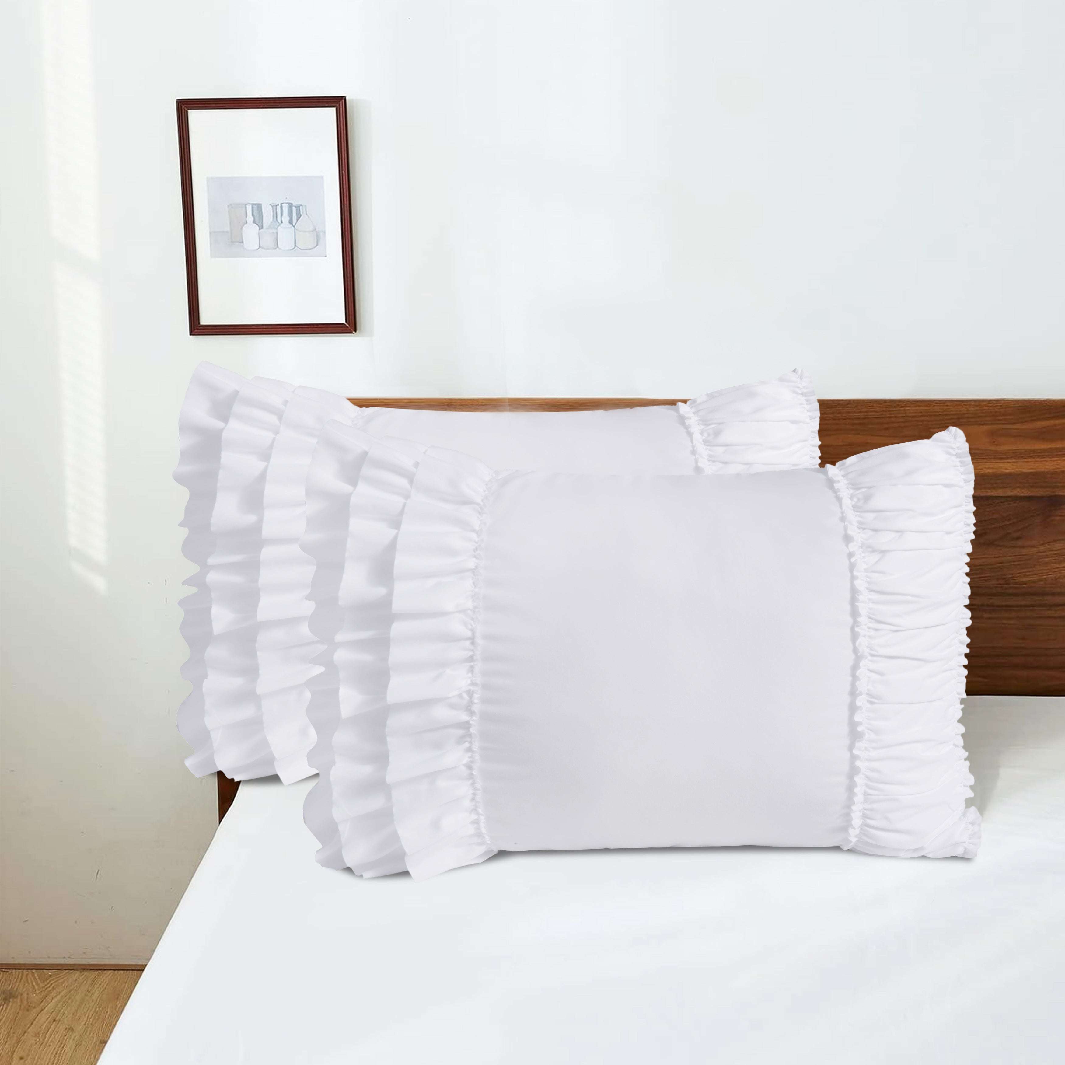 Closeout - Pack of 2 French Country Style Chic Ruffle Pillow Shams