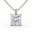 5CT (10mm) Princess Cut Moissanite Diamond Necklace