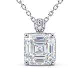 5CT (10mm) Asscher Cut Moissanite Diamond Necklace