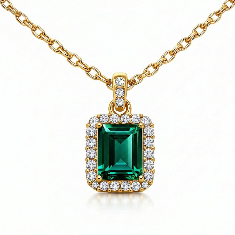 5CT (11mm) Royal Emerald Moissanite Necklace