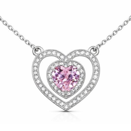 Double Heart Pendant Necklace