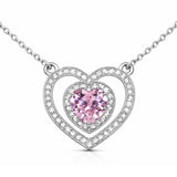 Double Heart Pendant Necklace