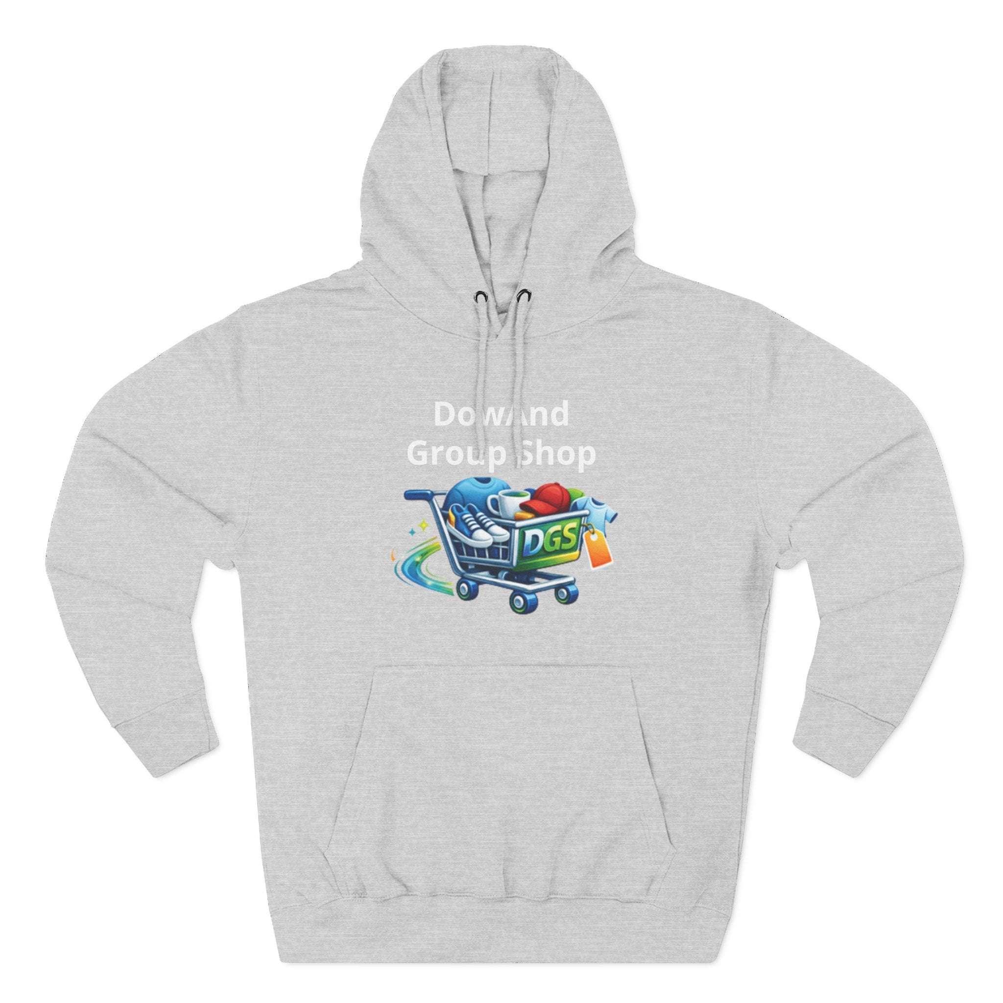 Three-Panel Fleece Hoodie — Custom Unisex Designed Comfort Heather Grey