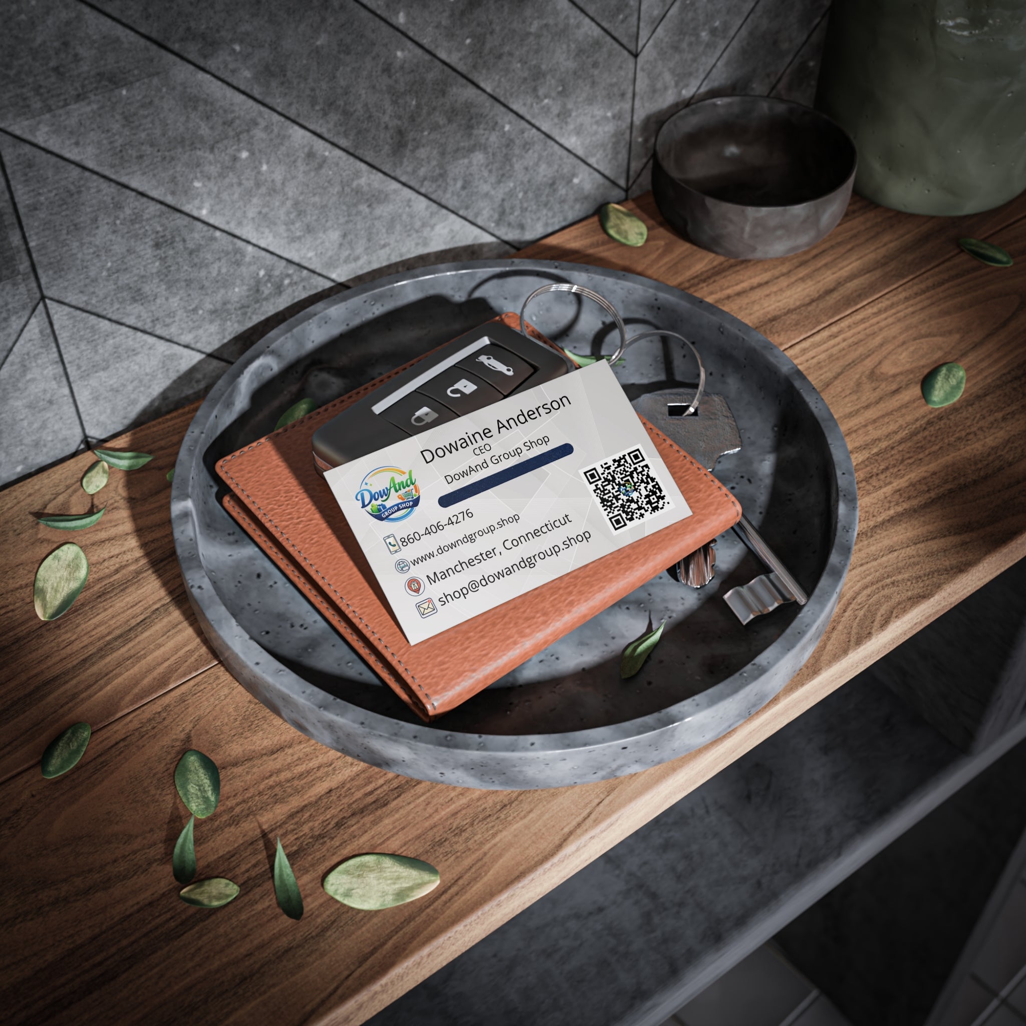 Professional CEO Business Cards — Customizable Contact Card with QR Code