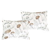 Closeout - 6 Piece Brown Mushroom Print Comforter Set Queen King Size
