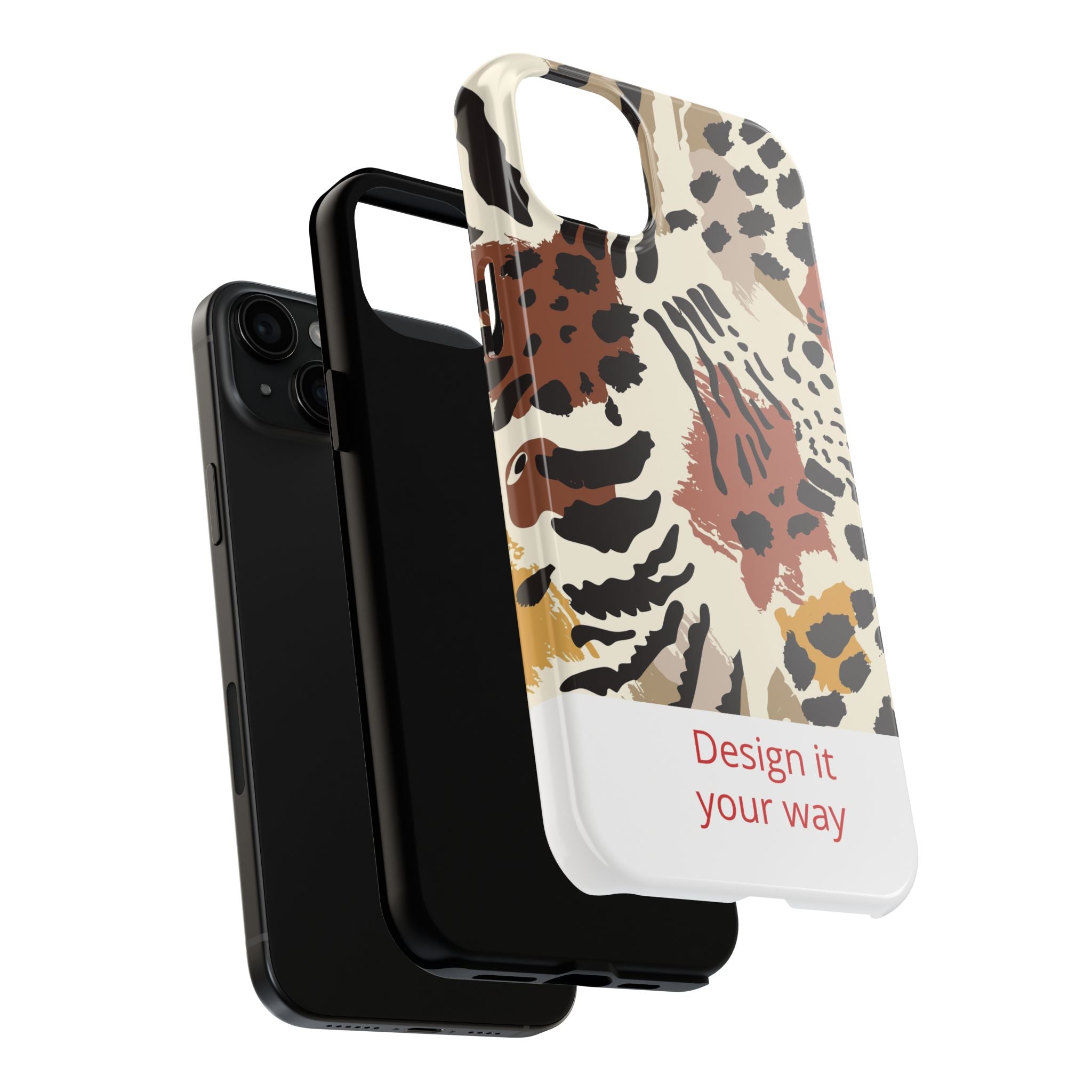 Leopard Print Tough Phone Case – Customizable “Design it Your Way” Protective Cover