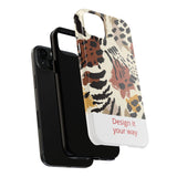 Leopard Print Tough Phone Case – Customizable “Design it Your Way” Protective Cover