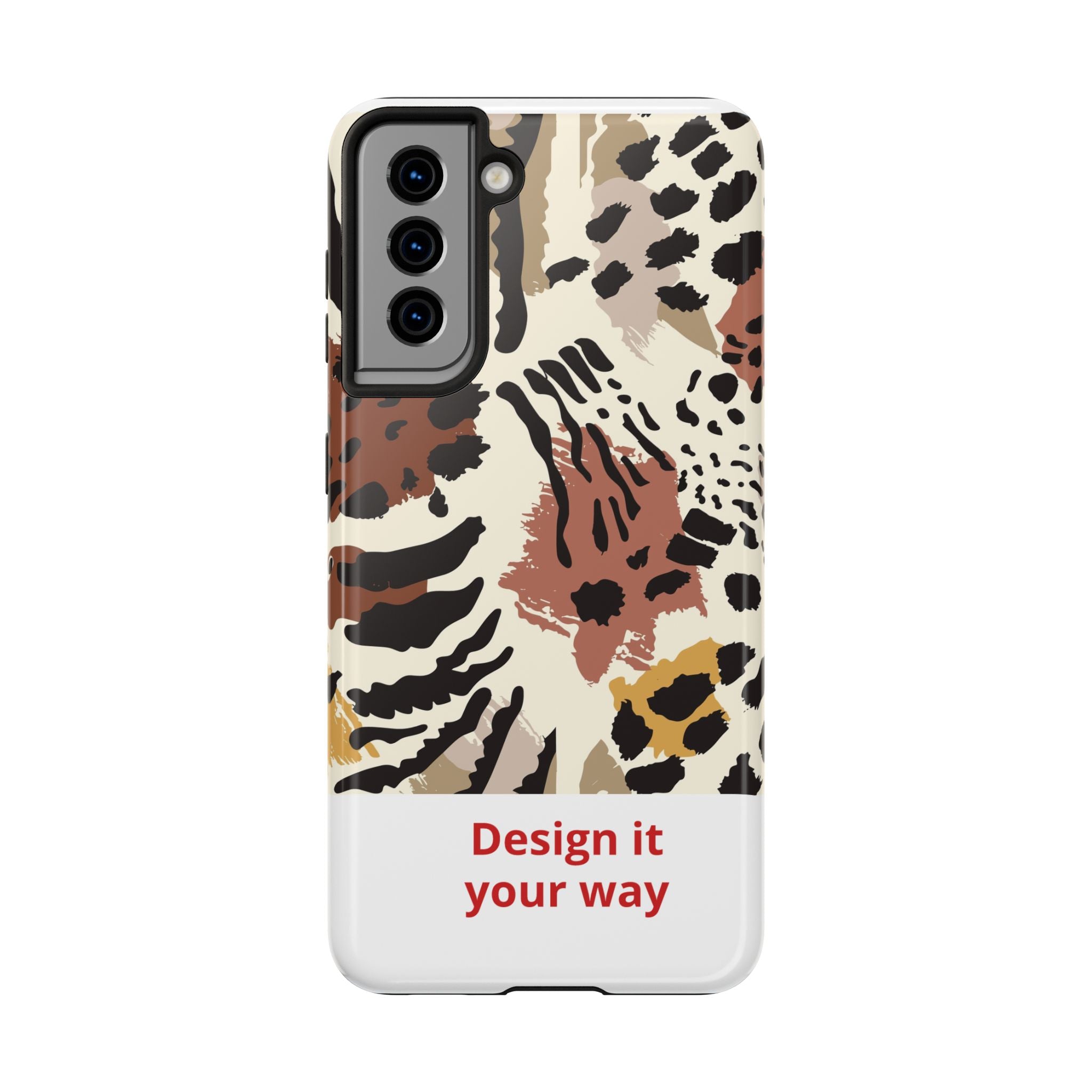 Leopard Print Tough Phone Case – Customizable “Design it Your Way” Protective Cover