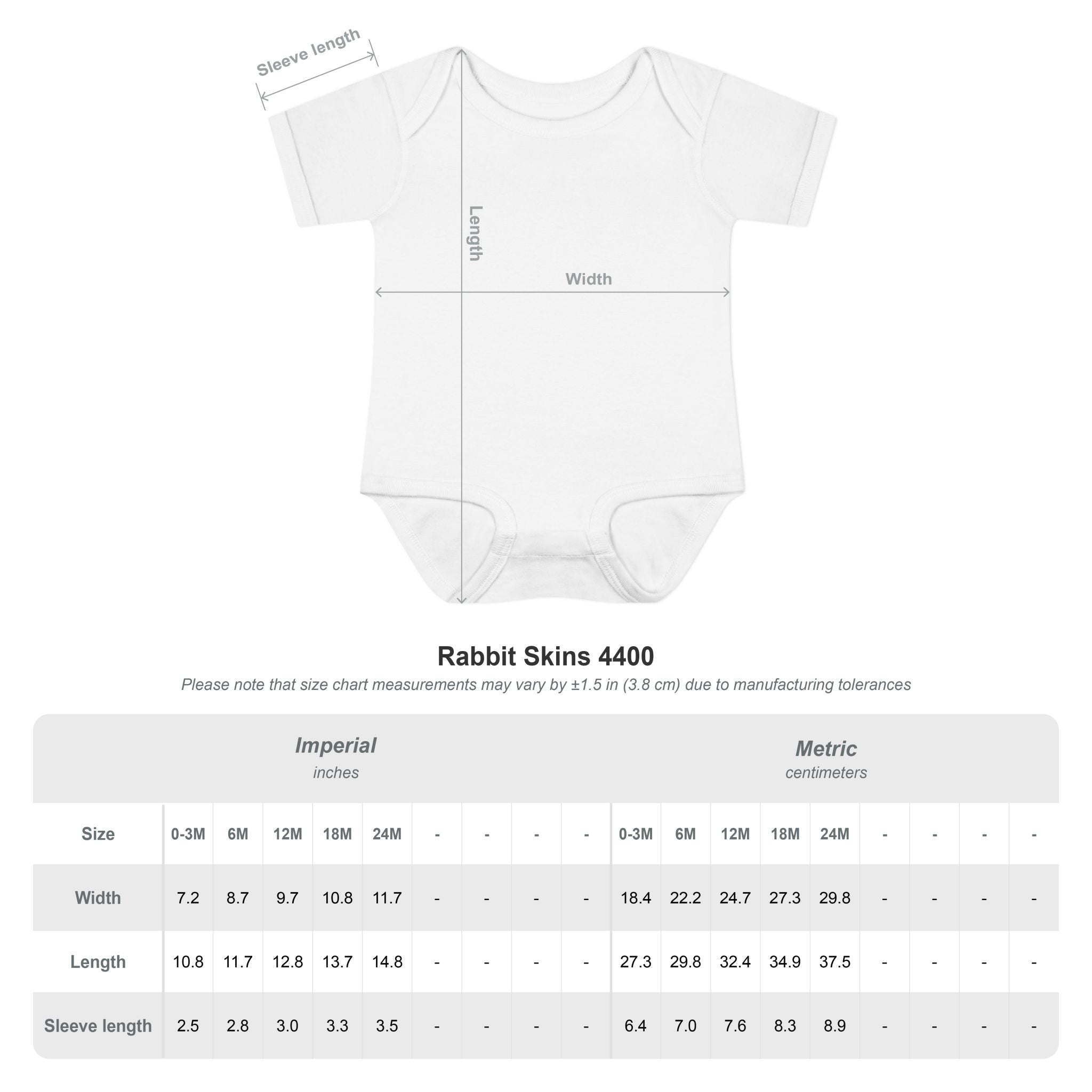 Personalizable Infant Bodysuit – Custom Printed Baby Onesie