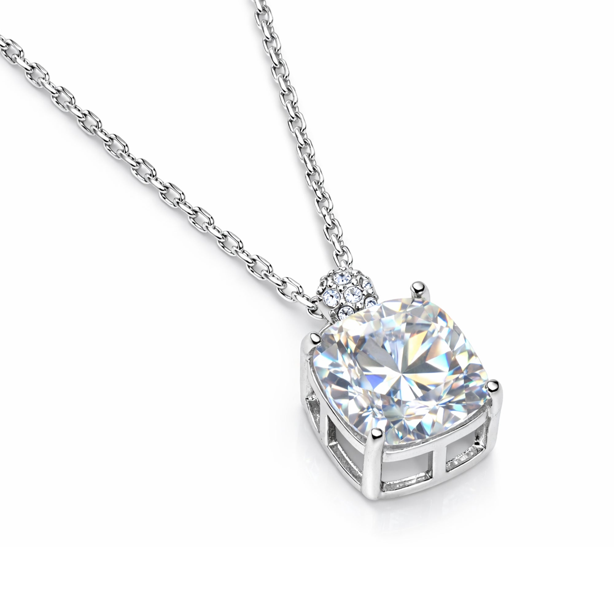 5.9CT (11.3mm) Cushion Cut Moissanite Diamond Necklace